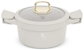 Oală cu capac 20 cm, 2.8L – Berlinger Haus Sahara Collection BH 7786, crem, cu mânere din silicon detașabile, strat titan antiaderent