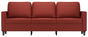 Canapea cu 3 locuri, rosu vin, 180 cm, piele ecologica Bordo, 200 x 77 x 80 cm