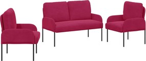 vidaXL Seturi de canapele 3 pcs Roșu Vin 115 x 56 x 80 cm placaj