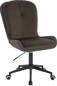 HR690K Scaun Velvet&amp;soft Piele Pu Ciocolată/Cafea Bază Neagră