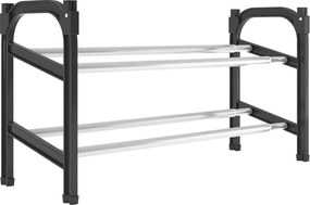 vidaXL Suport pentru pantofi extensibil cu 2 rafturi, 119x24x37 cm