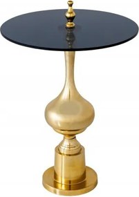 Masuta auxiliara design unicat Abstract 65cm, auriu