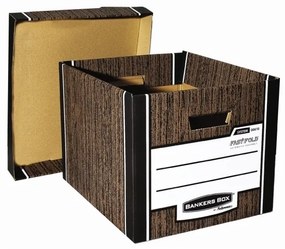 Container de dosar Fellowes Bankers Box Woodgrain 2 buc/pachet, albastru