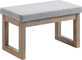 HOMCOM Bancă pentru picioare în design scandinav, taburet, suport pentru picioare, 68 cm x 38 cm x 42 cm, Gri + Natural | Aosom Romania