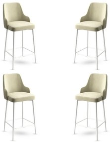 Set de scaune de bar Enox Cream and White, 4bucăți
