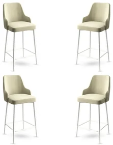 Set de scaune de bar Enox Cream and White, 4bucăți