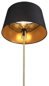 Lampă de podea auriu/alamă cu abajur negru 35 cm reglabil - Parte