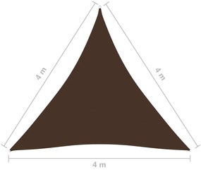 Parasolar, maro, 4x4x4 m, tesatura oxford, triunghiular Maro, 4 x 4 x 4 m