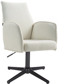 HR280CROSS Scaun Crem Boucle cu Bază Neagră