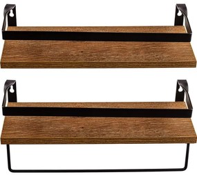 Set STILISTA  - 2 rafturi de perete Volato Duo, 40 cm, maro