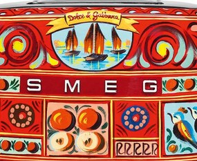 Prajitor de paine SMEG Dolce & Gabbana Sicily is my Love! TSF01DGEU, 950 W, 2 felii, 6 trepte, Tava pentru firimituri, Cablu integrat, Otel inoxidabil, Multicolor