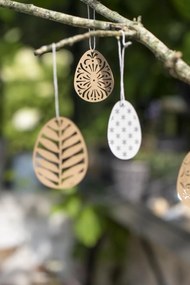 Oua de Paste din hartie cu model, bej - mai multe modele