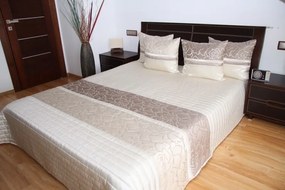 Cuvertură de pat de lux culoarea bej deschis Lăţime: 200 cm | Lungime: 220 cm
