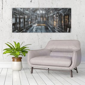 Tablou cu u interiorul clădirii vechi (120x50 cm)