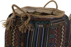 Coș de depozitare decorativ natural din fibre și bumbac, "Natural"