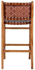 Scaun de bar maro lemn masiv de tec 101 cm Perugia – House Nordic