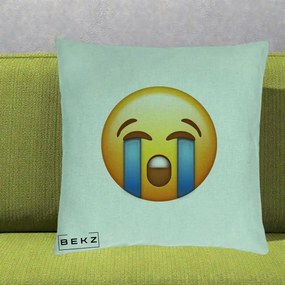 Perna Decorativa Emoji Plange, 40x40 cm, Verde Menta, Husa Detasabila, Perna Inclusa, BEKZ®