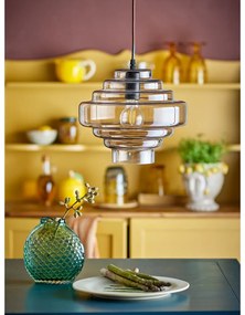 Lustră maro cu abajur din sticlă ø 27 cm Ilua – Bloomingville