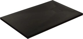 Cadita compozit pentru dus Inter Ceramic dreptunghiulara 100x80 cm finisaj piatra-negru mat