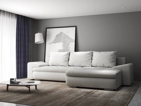 Colțar extensibil dumonde cu ladă de depozitare si sezut confortabil din spuma high-density, Leonardo Zoom Crem 260x185 cm II