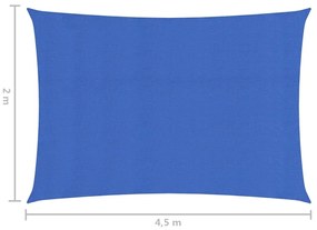 Panza parasolar, albastru, 2x4,5 m, HDPE, 160 g m   Albastru, 2 x 4.5 m