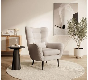 Fotoliu cu suport picioare Veneza VZ2  (crem + negru). 1099404