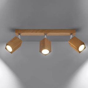 Spot KEKE 3xGU10/40W/230V stejar Sollux SL.1037