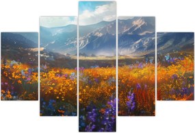 Tablou - Peisaj montan pictat II. (150x105 cm)