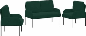 vidaXL Seturi de canapele 3 pcs Verde închis 115 x 56 x 80 cm placaj
