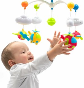 Baby Mix Carusel deasupra pătuțului cu proiectorși telecomandă, albastru
