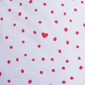 Lenjerie de pat pentru copii roșie-albă din bumbac pentru pat de o persoană 140x200 cm Mickey and Minnie "Love" – Jerry Fabrics