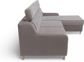 Colțar extensibil Laksaro dreapta - velur bej închis Jasmine 25