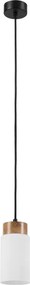 Lustră suspendată MARKUS pe cablu 1xE27/15W/230V negru/stejar