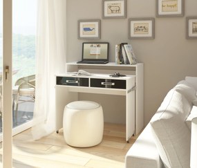 Masă PC Zoe (alb + Negru lucios). 780215