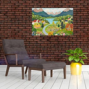 Tablou - Sat în Munți (90x60 cm)