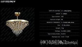 Plafonier cristal Bohemia L15 522/06/4
