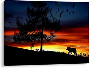 Tablou - Silueta unui lup (70x50 cm)