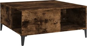 vidaXL Măsuță de cafea, stejar afumat, 80x80x36,5 cm, lemn prelucrat