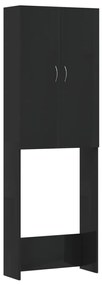 Dulap masina de spalat, negru extralucios, 64x25,5x190 cm negru foarte lucios