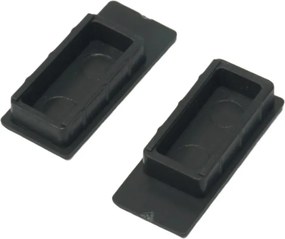 Capac pentru bara haine rectangulara Premium, finisaj gri antracit