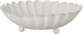 Bol decorativ mare vintage din metal, bej „Ingrid”