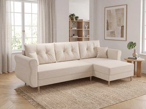 Canapea extensibila de colt SILVIANO, crem, reversibila, 230x140 cm