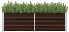 Strat inaltat de gradina, maro, 160x40x45 cm, otel galvanizat