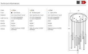 Lustra LED suspendata stil modern ILIOS 12 auriu