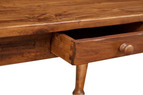 Masa fixa, L120 80 H80 cm, cu sertar, lemn masiv nuc antic