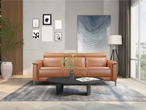 Canapea maro cu tapițerie din imitație de piele 222 cm Lund – Støraa