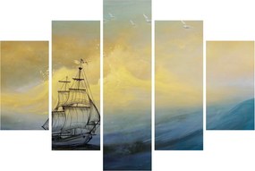 Tablou - Pictură barcă pe mare (150x105 cm)