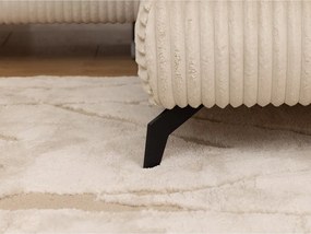 Colțar bej cu tapițerie din catifea reiată (cu colț pe partea dreaptă/în formă de ”L”) Marbeya – Ropez