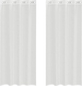vidaXL Perdele Voile cu Oeje 2 buc Alb