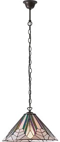 Candelabru cu lanț Tiffany ASTORIA, 1x E27/60W/230V, diametru 40 cm
